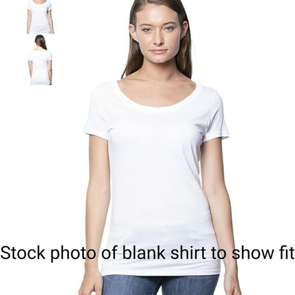 NEW Bamboo/ Organic Cotton Tee Nautilus Spiral White Scoop Neck T-Shirt M 5/$25  - Picture 3 of 9